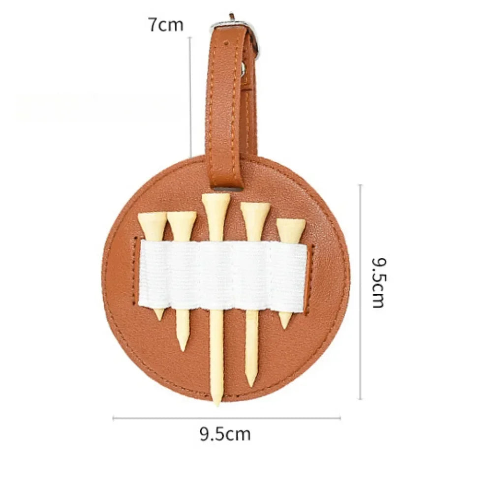 1PC Leather Double-Sided Golf Tees Portable Storage Bag Multiple Holsters for Golf Green Fork Holders and Waist-Hanging Tees