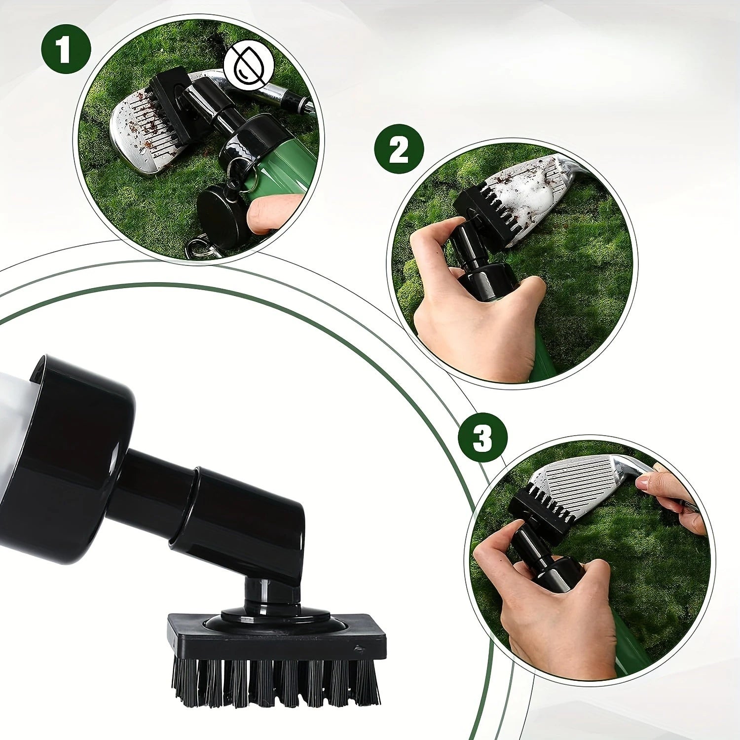 Golf Club Cleaner Groove Tube Golf Brush Golf Club Brush with Leakproof Reservoir Tube Squeeze Bottle for Easy Cleaning