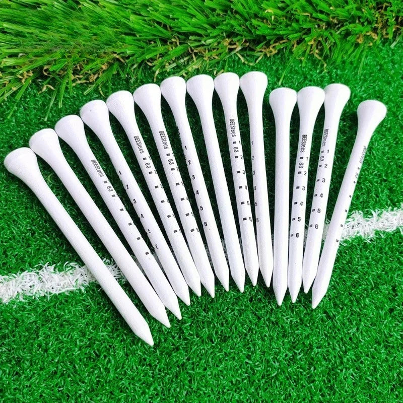 50Pcs Golf Tees Durable Wooden Seats Stabilizes Ball on the Course to Maintain a Perfect Tee Level Improve Accuracy D7